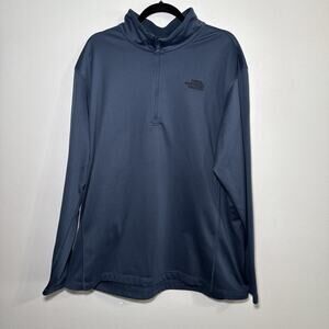 NORTH FACE BLUE Tech Glacier‎ 1/4 Zip Pullover Long Sleeve Sweatshirt Size XXL